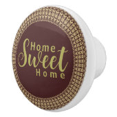 ゴールデン縁どアラベスクのフローラ要素 セラミックノブ (右)