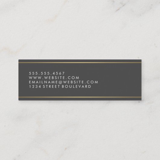 ゴールデン縁どカーシブ文字 スキニー名刺 (裏面)