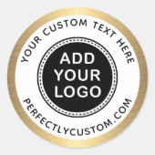 ゴールデン縁どグラデカスタムントのロゴと文字 ラウンドシール (正面)