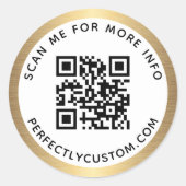 ゴールデン縁どグラデーションでQRコードと文字をスキャン ラウンドシール (正面)