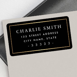 ゴールデン縁どグラデーション黒の大差出人住所 ラベル