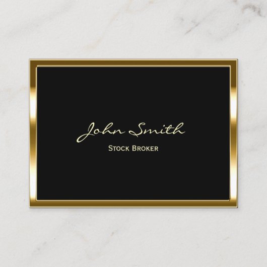 ゴールデン縁どストックブローカー名刺 名刺 (正面)