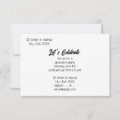 ゴールデン縁どフローラ写真卒業招待状 サンキューカード (裏面)