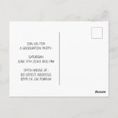 ゴールデン縁どフローラ写真卒業招待状 ポストカード (裏面)