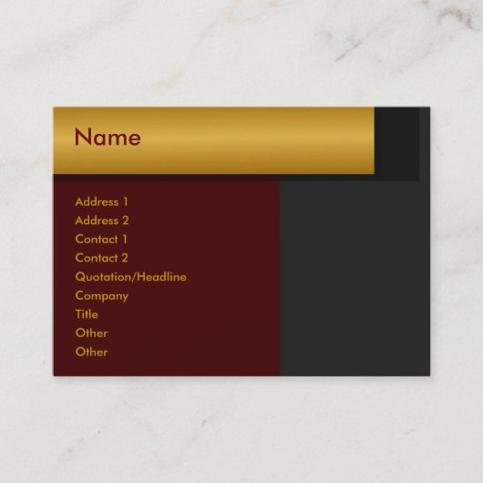 ゴールデン縁どプロフィールカード 名刺 (正面)