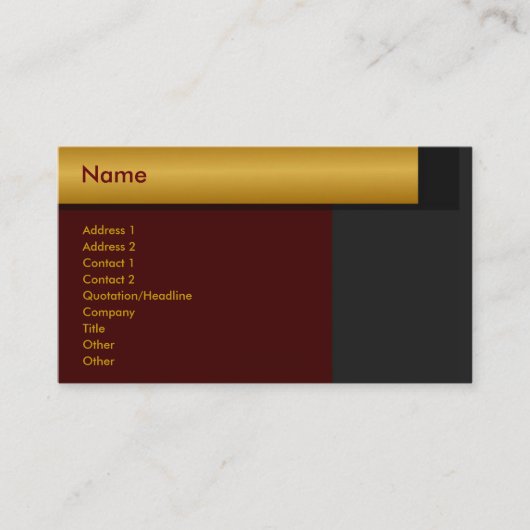 ゴールデン縁どプロフィールカード 名刺 (正面)