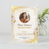 ゴールデン縁ど誕生日招待状 招待状 (スタンド正面)