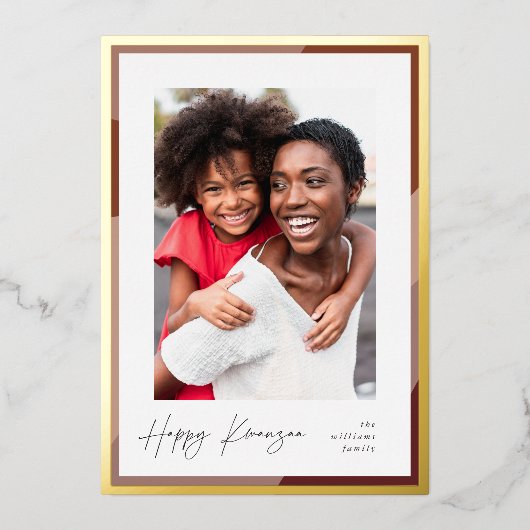 ゴールデン縁ど |縦型フォトクワンザ 箔シーズンカード (正面)