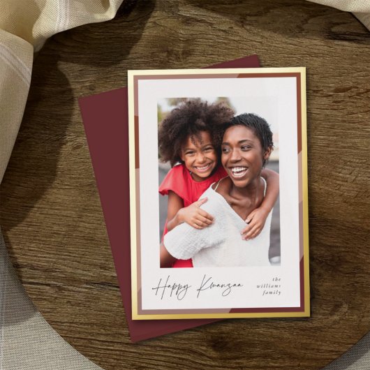 ゴールデン縁ど |縦型フォトクワンザ 箔シーズンカード