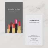 ゴールデン美しいとリップスティックコラージオングレー 名刺 (正面/裏面)