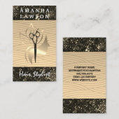 ゴールデン美しいロゴ |グリッターグラマー 名刺 (正面/裏面)