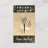 ゴールデン美しいロゴ |グリッターグラマー 名刺 (正面)