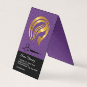 ゴールデン美しいロゴ サロンはさみ 名刺 (正面)