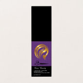 ゴールデン美しいロゴ サロンはさみ 名刺 (外部フラット)