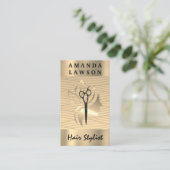 ゴールデン美しいロゴ |織りパターン 名刺 (スタンド正面)