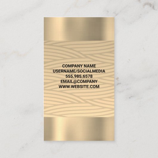 ゴールデン美しいロゴ |織りパターン 名刺 (裏面)