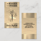 ゴールデン美しいロゴ |織りパターン 名刺 (正面/裏面)