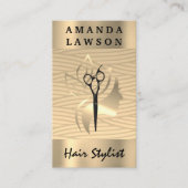 ゴールデン美しいロゴ |織りパターン 名刺 (正面)