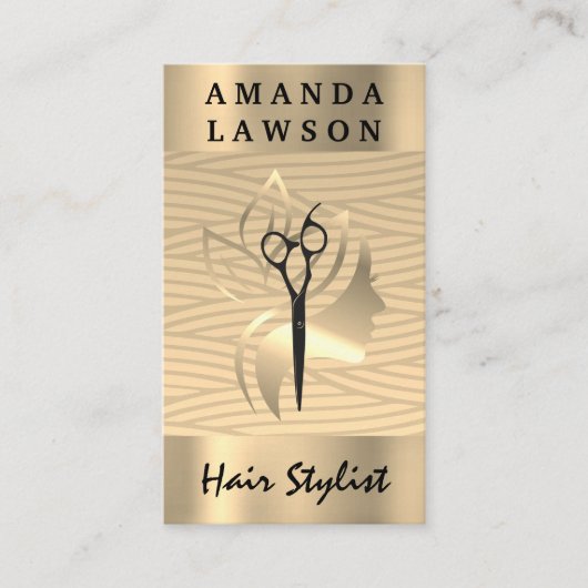 ゴールデン美しいロゴ |織りパターン 名刺 (正面)