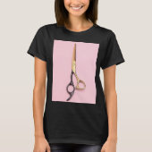 ゴールデン美容師はさみ美しいサロンヘアドレス Tシャツ (正面)