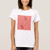ゴールデン美容師はさみ美しいサロンヘアドレス Tシャツ (正面)