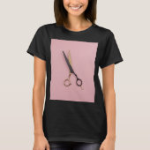 ゴールデン美容師はさみ美しいサロンヘアドレス Tシャツ (正面)