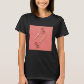 ゴールデン美容師はさみ美しいサロンヘアドレス Tシャツ (正面)