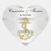 ゴールデン航海のいかりホワイトBG H封筒用シール ハートシール (正面)