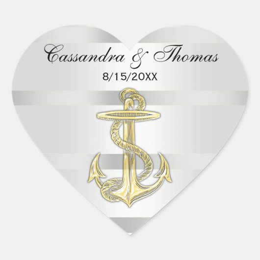 ゴールデン航海のいかりホワイトBG H封筒用シール ハートシール (正面)