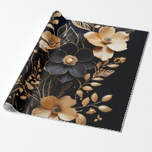 ゴールデン花びら:フローラオンブラック