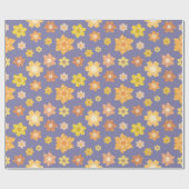 ゴールデン花模様と秋のビーブスシームレ結婚ーズ ラッピングペーパー (フラット)