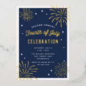 ゴールデン花火7月4日パーティー 箔招待状 (正面)