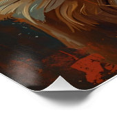 ゴールデン芸術的ドッグポートレート鮮やか油絵 ポスター (コーナー)