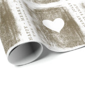 ゴールデン芸術的ハートスケッチファミリークリスマス ラッピングペーパー (ロールコーナー)