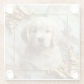 ゴールデン芸術的レトリエバーマーブルスタイル ガラスコースター (裏面)