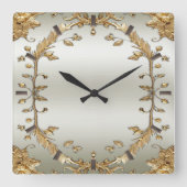 ゴールデン華美ウォールクロック スクエア壁時計 (正面)