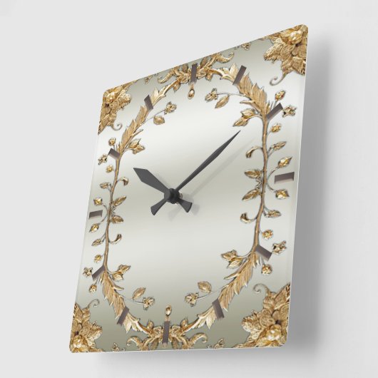 ゴールデン華美ウォールクロック スクエア壁時計 (傾斜)