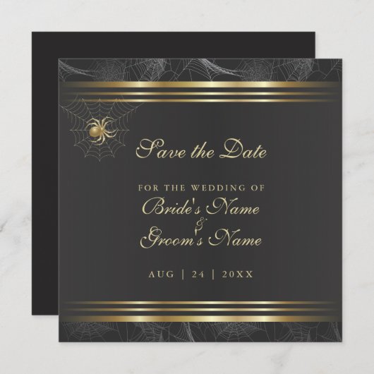 ゴールデン華美スパイダーズの日付を保存招待状 セーブザデート (正面/裏面)