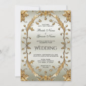 ゴールデン華美フラワーズ結婚式招待状 招待状 (正面)