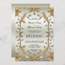 ゴールデン華美フラワーズ結婚式招待状