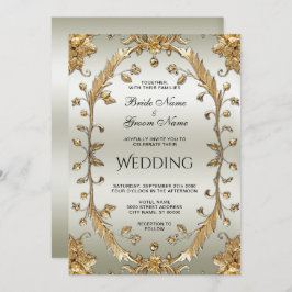 ゴールデン華美フラワーズ結婚式招待状 招待状