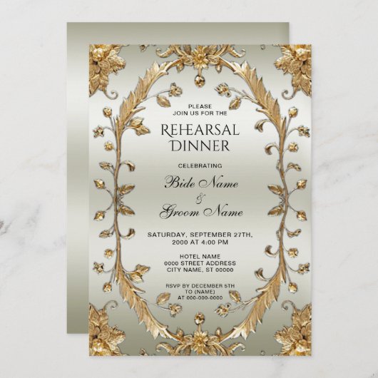 ゴールデン華美フラワーリハーサルディナー 招待状 (正面/裏面)