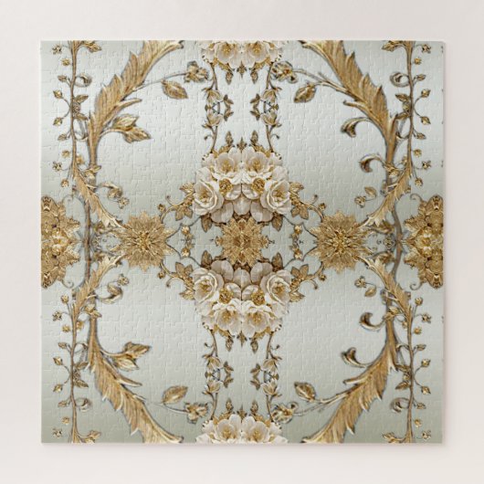 ゴールデン華美ホワイトフラワージグソーパズル ジグソーパズル (縦)