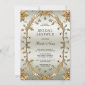 ゴールデン華美ホワイトフラワーズブライダルシャワー 招待状 (正面)