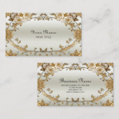 ゴールデン華美ホワイトフラワーズ名刺 名刺 (正面/裏面)