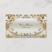 ゴールデン華美ホワイトフラワーズ名刺 名刺 (正面)