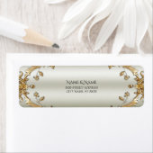 ゴールデン華美ホワイトフラワーズ差出人住所ラベル ラベル (インサイチュ)
