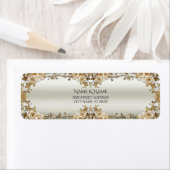 ゴールデン華美ホワイトフラワーズ差出人住所ラベル ラベル (インサイチュ)