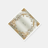 ゴールデン華美ホワイトフラワーナプキンス スタンダードカクテルナプキン (角)