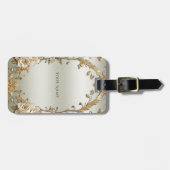 ゴールデン華美ホワイトフラワーラゲージタグ ラゲッジタグ (正面横)